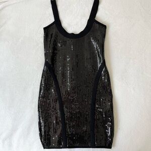 Bebe black sequin mini dress